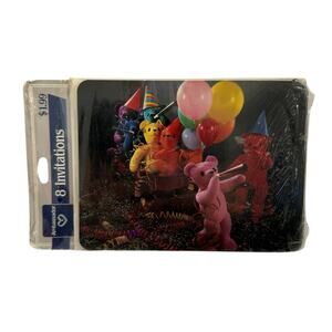 Vintage HALLMARK Ambassador Bunnies with Balloons Party Invitations 8-pack USA